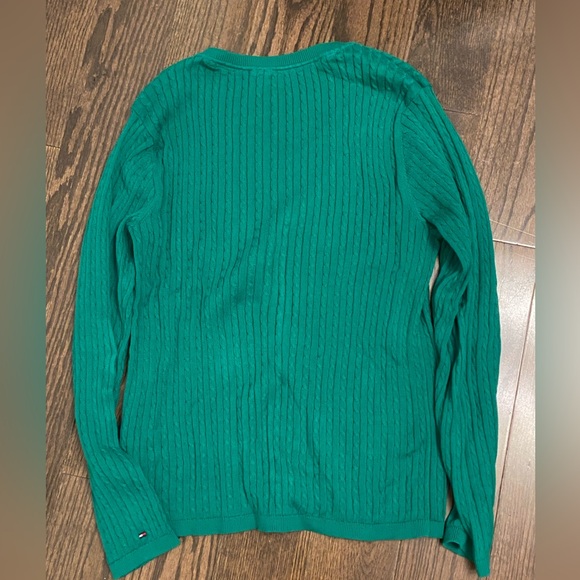 Tommy Hilfiger Green knit sweater v-neck - Picture 2 of 3